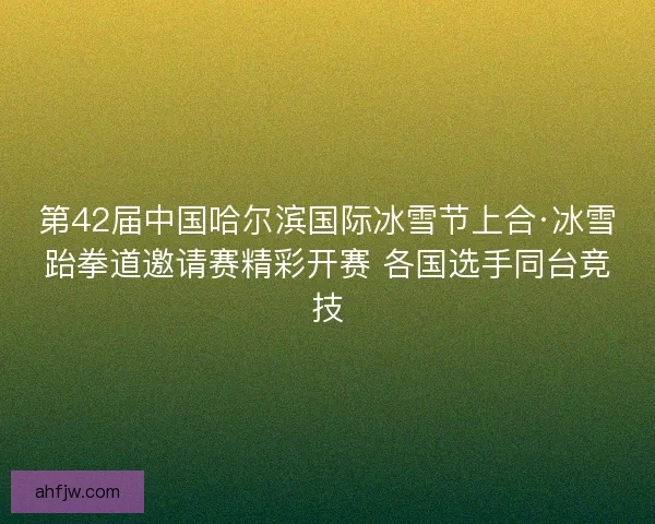 第42届中国哈尔滨国际冰雪节上合·冰雪跆拳道邀请赛精彩开赛 各国选手同台竞技 第42届中国哈尔滨国际冰雪节上合·冰雪跆拳道邀请赛精彩开赛 各国选手同台竞技