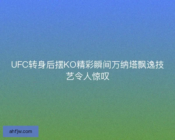 UFC转身后摆KO精彩瞬间万纳塔飘逸技艺令人惊叹